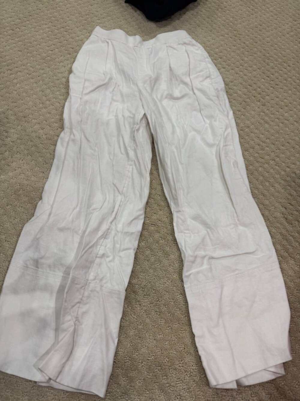 Banana Republic White Linen Blend Wide-Leg Pants